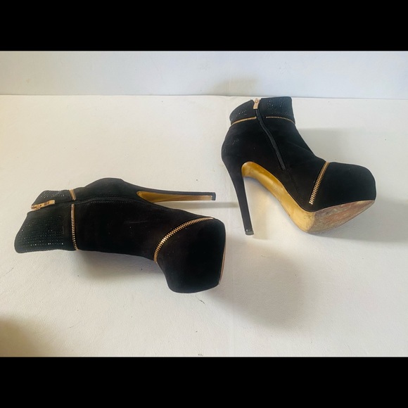 Bebe Everly Rhinestone Zipper platform boots Sz 8 - Picture 7 of 9